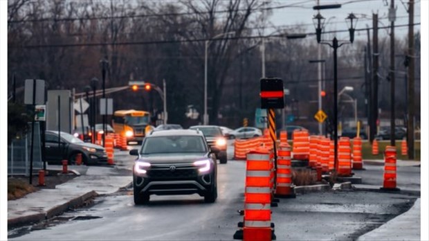 Boulevard Perrot: les cônes toujours en place malgré l'avancement du chantier