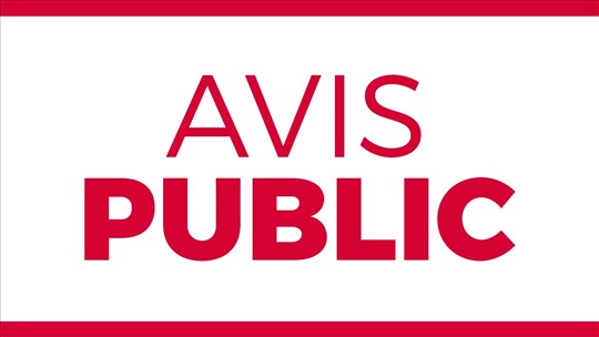 Avis public - Modification de tarif
