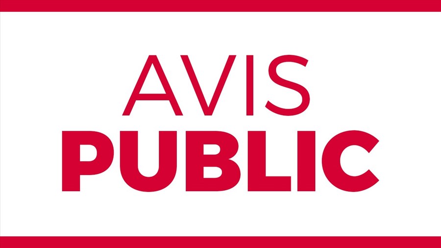 Avis public - Modification de tarif