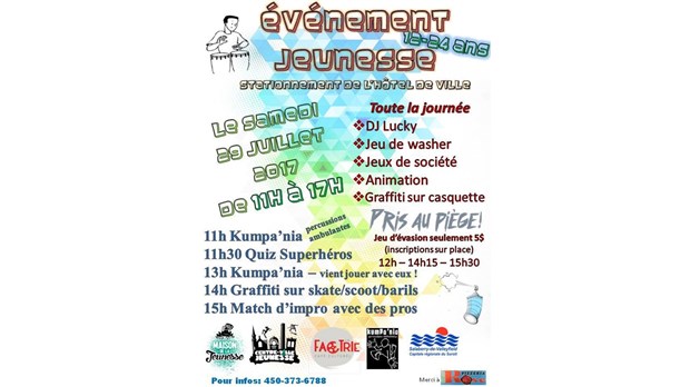 Le 29 juillet, c'est l'événement jeunesse à Salaberry-de-Valleyfield