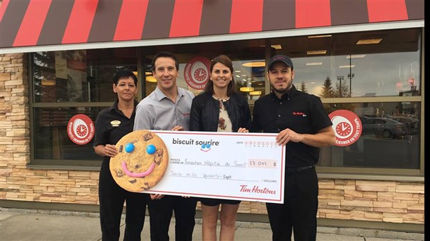 La Fondation de l'Höpital du Suroît amasse une somme record avec les Biscuits Sourire 