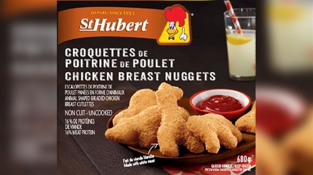 Rappel de Croquettes de poitrine de poulet de marque St-Hubert en raison de la présence de fragments d'os
