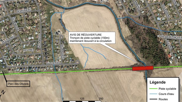 Les cyclistes sont de nouveau les bienvenus sur le tronçon cyclable enjambant la rivière Esturgeon 