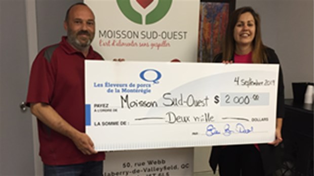 Les Éleveurs de porcs de la Montérégie contribuent à la mission de Moisson Sud-Ouest 