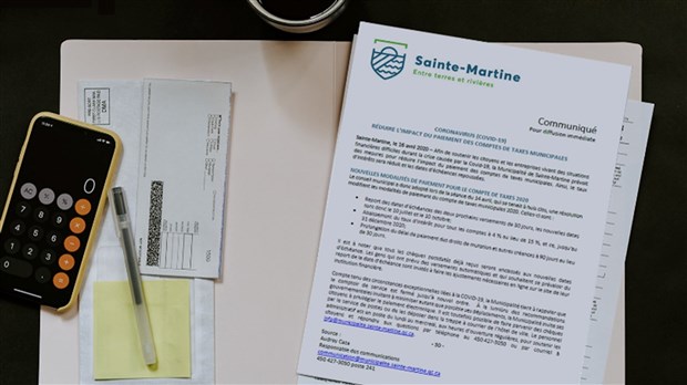 Le deuxième versement de taxes municipales attendu dans un mois à Sainte-Martine 