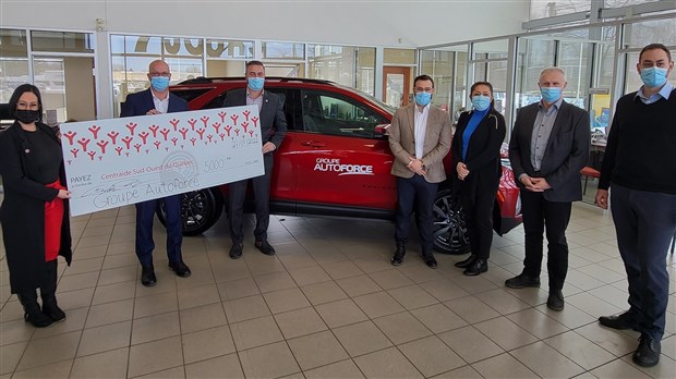 Le Groupe AutoForce remet 5 000$ à Centraide Sud-Ouest 