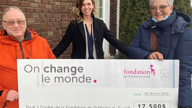 Diabète Suroît remet 17 500$ à la Fondation de l’Hôpital du Suroît